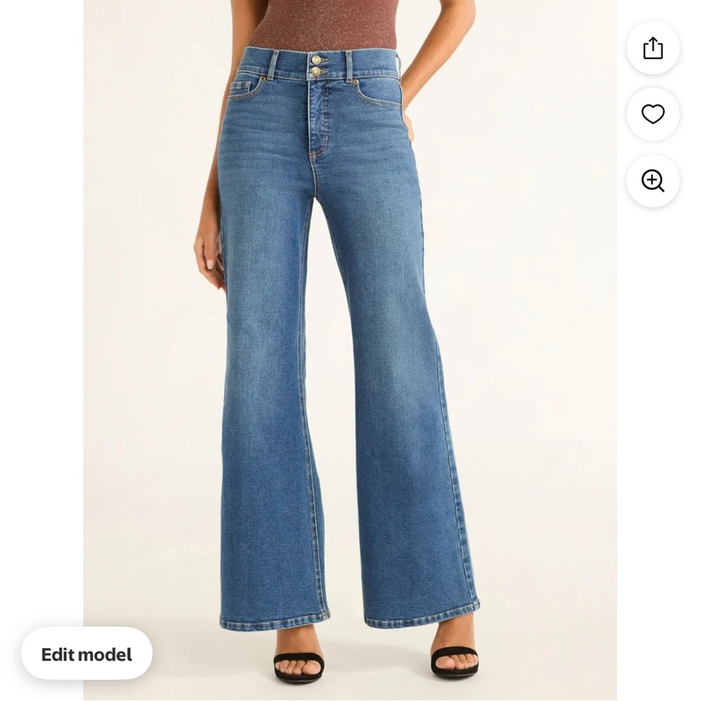 Sofia Jeans Women’s Margot Wide Straight High Rise Jeans, 32.5” Inseam - Size 6